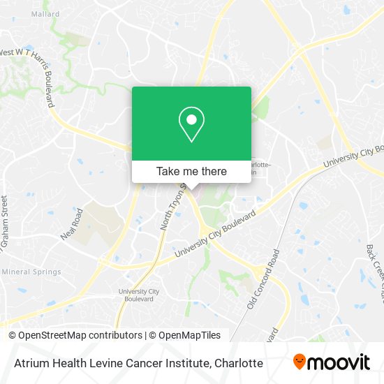 Mapa de Atrium Health Levine Cancer Institute