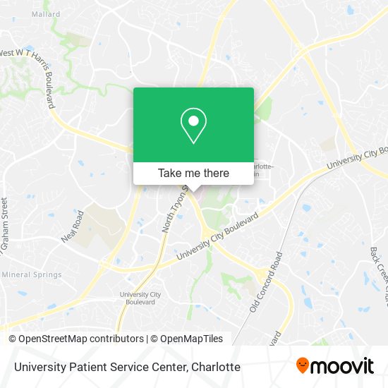 University Patient Service Center map