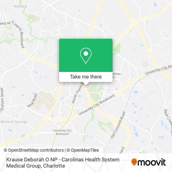 Mapa de Krause Deborah O NP - Carolinas Health System Medical Group