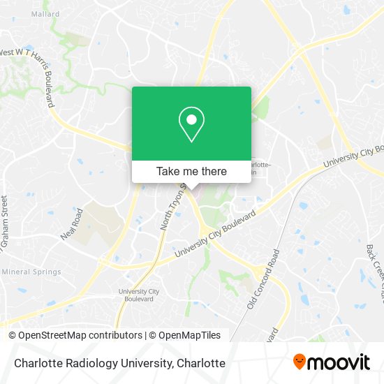 Mapa de Charlotte Radiology University