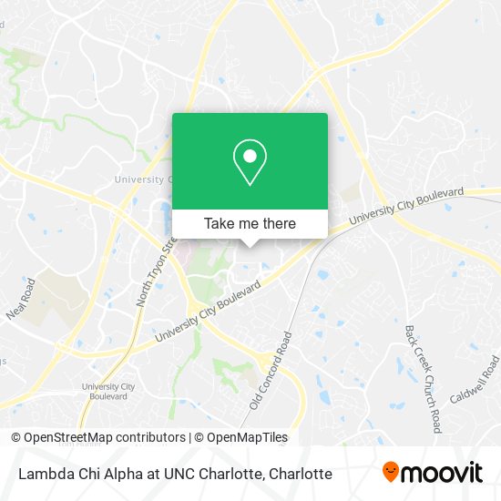 Lambda Chi Alpha at UNC Charlotte map