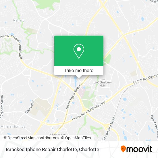 Icracked Iphone Repair Charlotte map