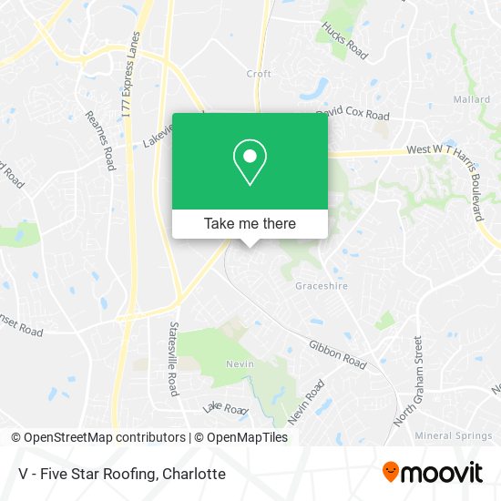 V - Five Star Roofing map