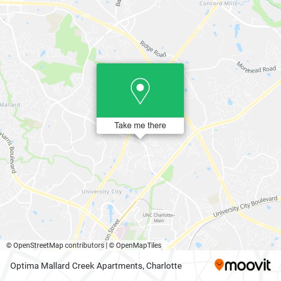 Mapa de Optima Mallard Creek Apartments