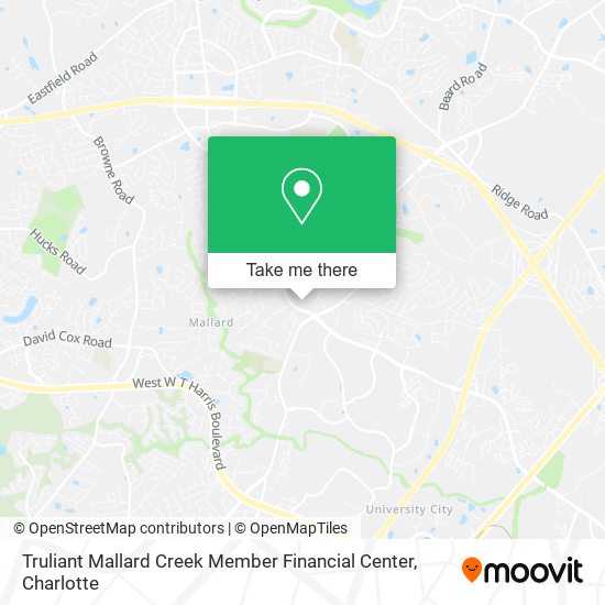 Truliant Mallard Creek Member Financial Center map
