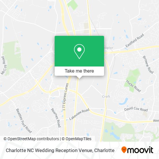Charlotte NC Wedding Reception Venue map