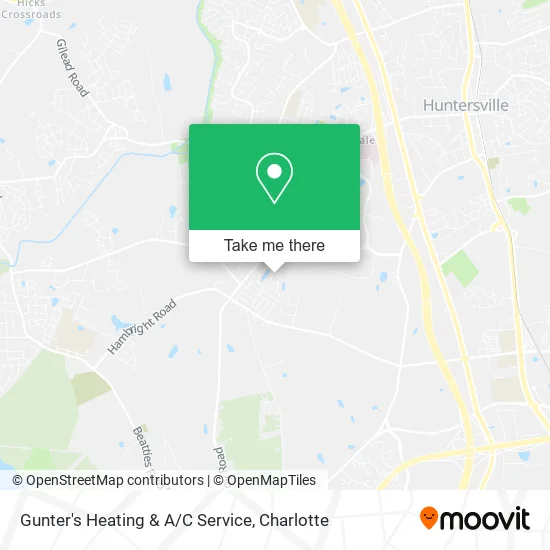 Gunter's Heating & A/C Service map