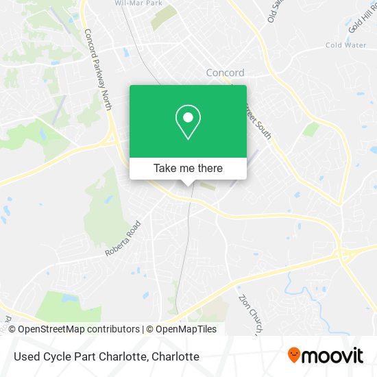 Mapa de Used Cycle Part Charlotte