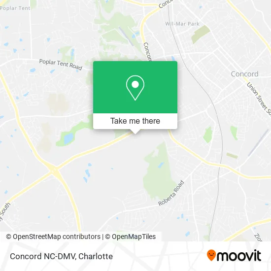Concord NC-DMV map