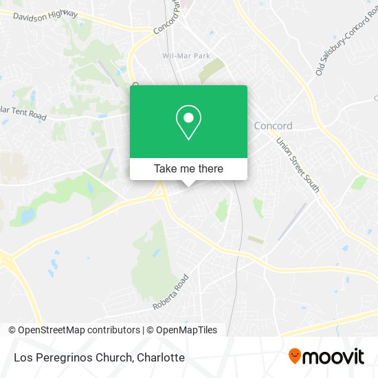 Los Peregrinos Church map