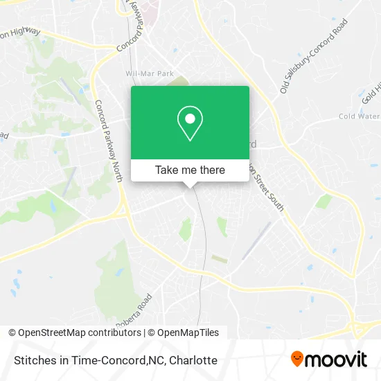Stitches in Time-Concord,NC map