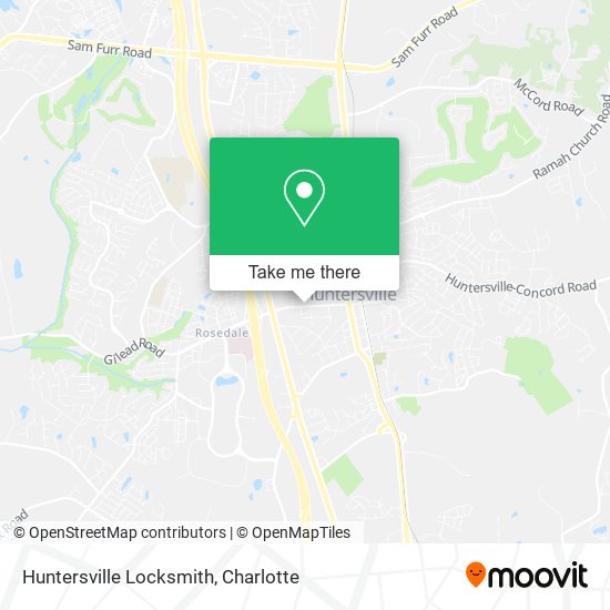 Mapa de Huntersville Locksmith