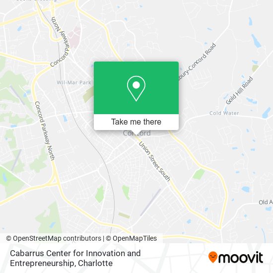 Cabarrus Center for Innovation and Entrepreneurship map