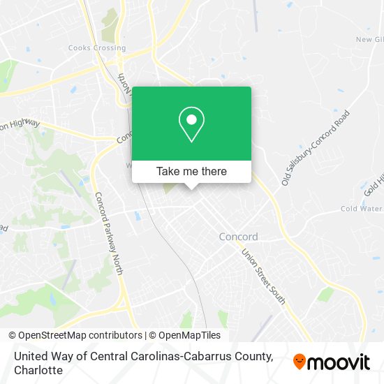United Way of Central Carolinas-Cabarrus County map