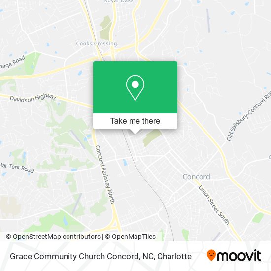 Grace Community Church Concord, NC map