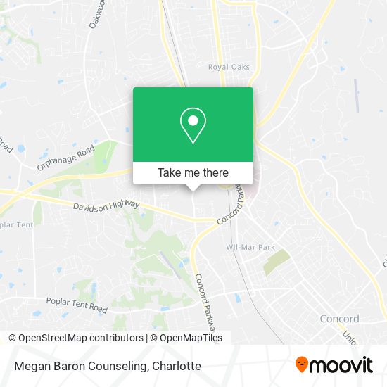 Megan Baron Counseling map