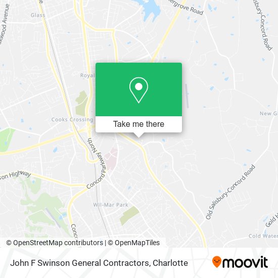 John F Swinson General Contractors map