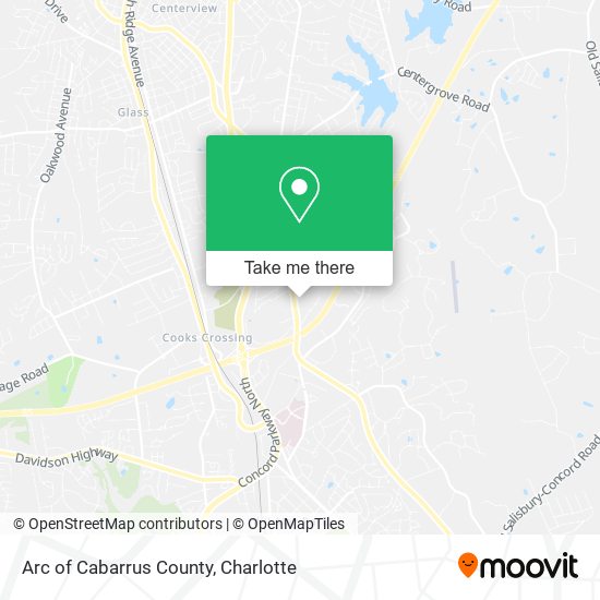 Arc of Cabarrus County map