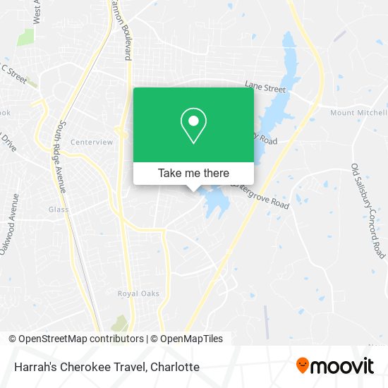 Harrah's Cherokee Travel map