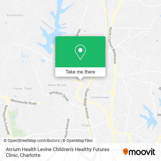 Mapa de Atrium Health Levine Children's Healthy Futures Clinic