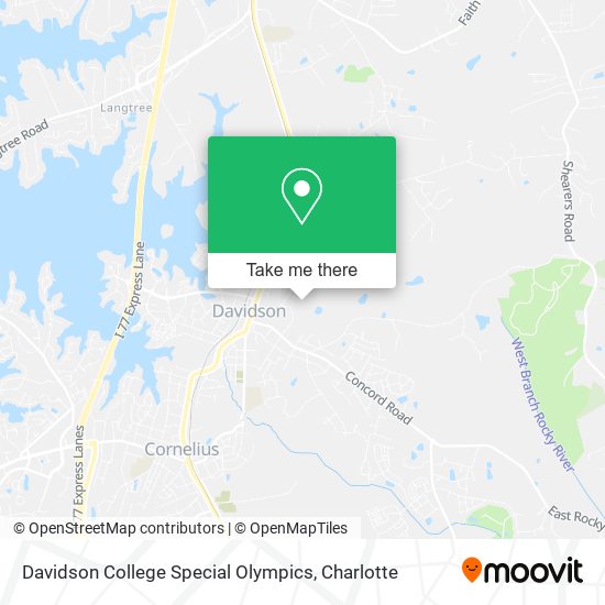 Davidson College Special Olympics map