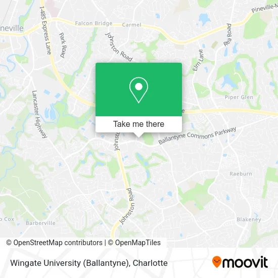 Mapa de Wingate University (Ballantyne)