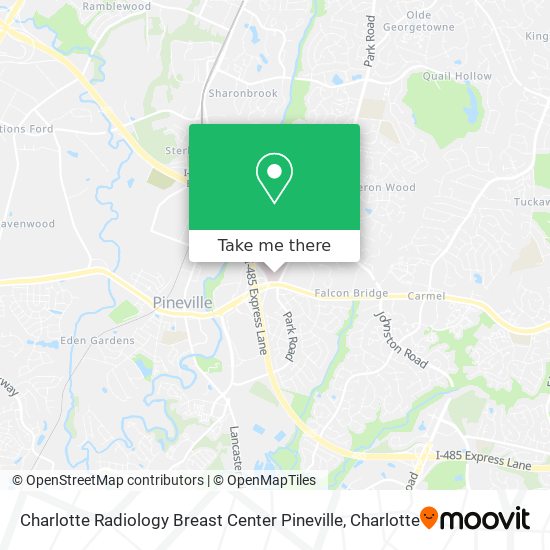 Charlotte Radiology Breast Center Pineville map