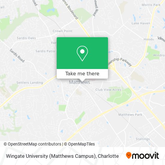 Wingate University (Matthews  Campus) map