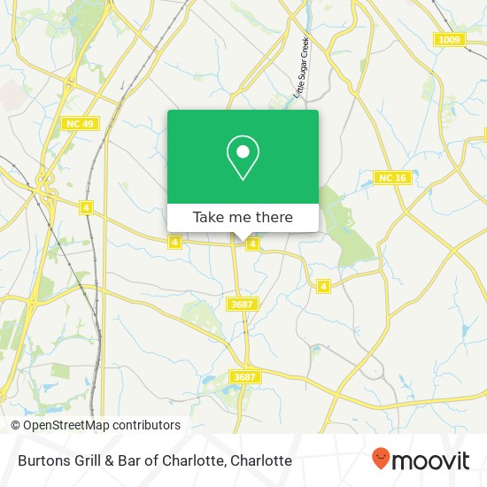 Burtons Grill & Bar of Charlotte map