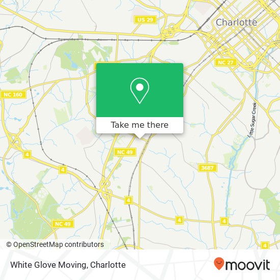 White Glove Moving map