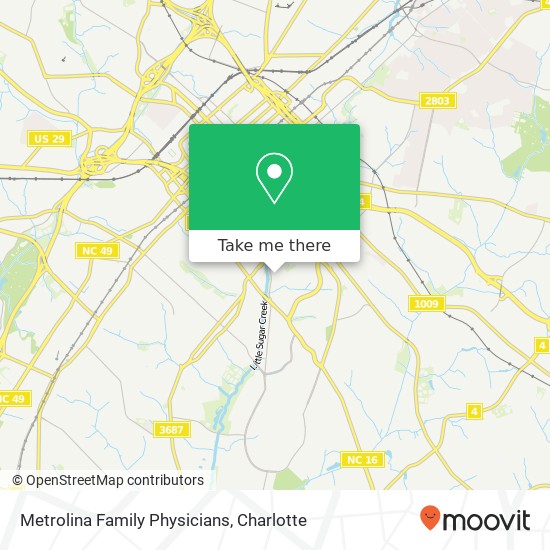 Metrolina Family Physicians map