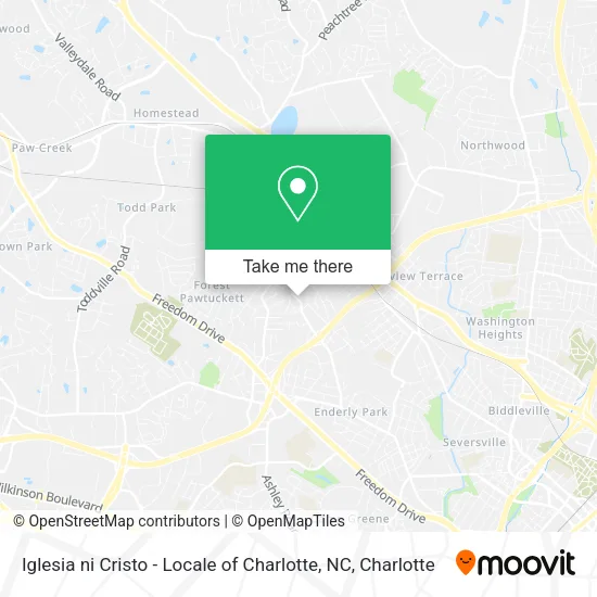 Mapa de Iglesia ni Cristo - Locale of Charlotte, NC