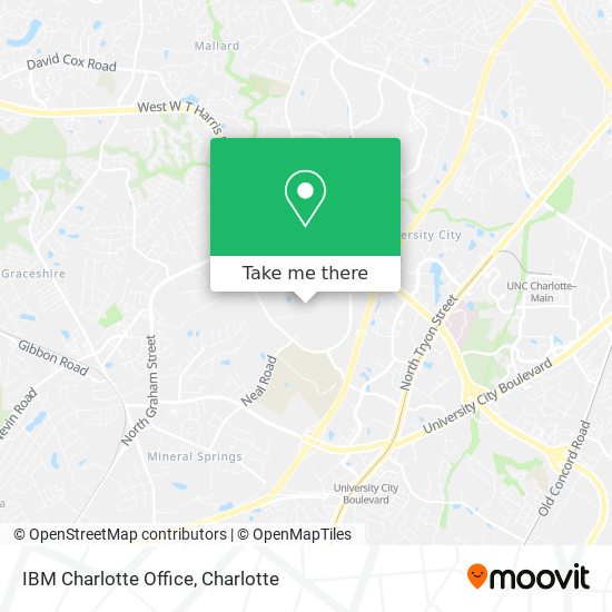 IBM Charlotte Office map