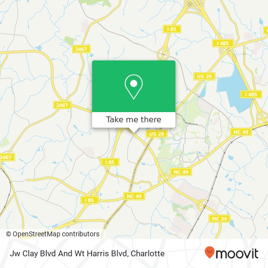 Mapa de Jw Clay Blvd And Wt Harris Blvd