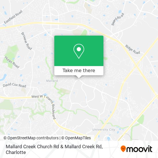 Mapa de Mallard Creek Church Rd & Mallard Creek Rd