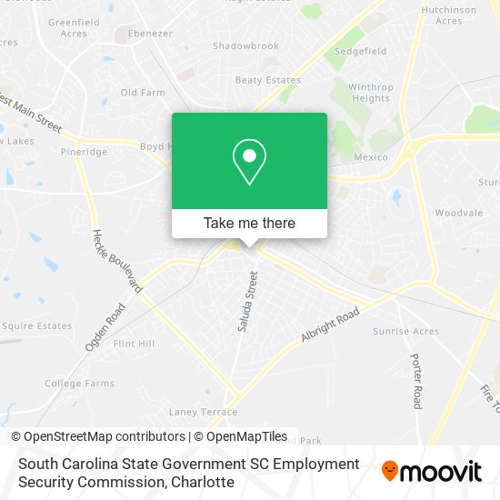 South Carolina State Government SC Employment Security Commission map