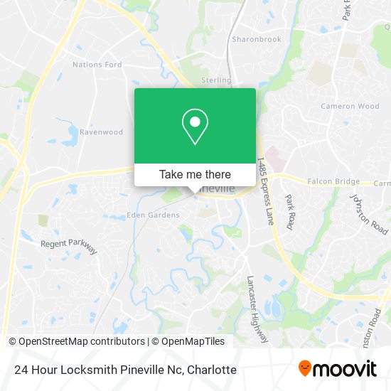 24 Hour Locksmith Pineville Nc map