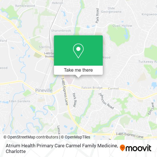 Mapa de Atrium Health Primary Care Carmel Family Medicine