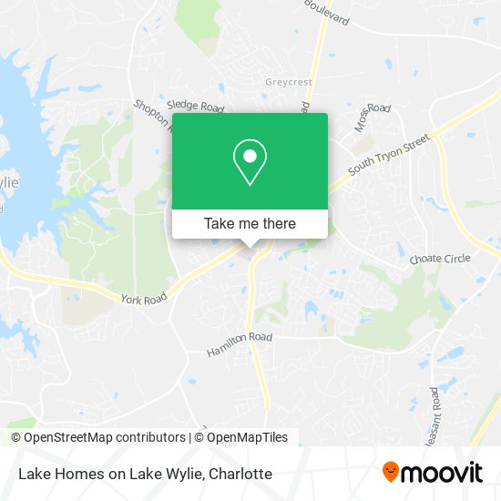 Lake Homes on Lake Wylie map