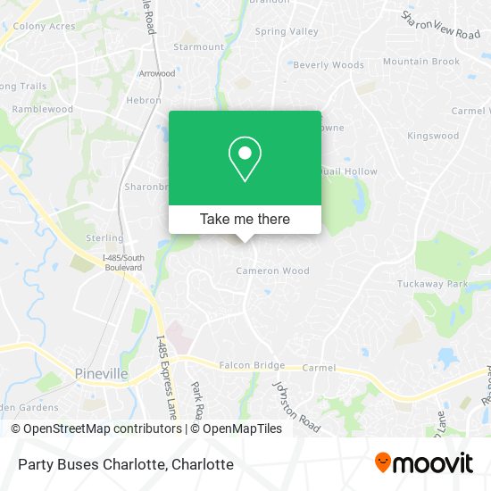 Party Buses Charlotte map