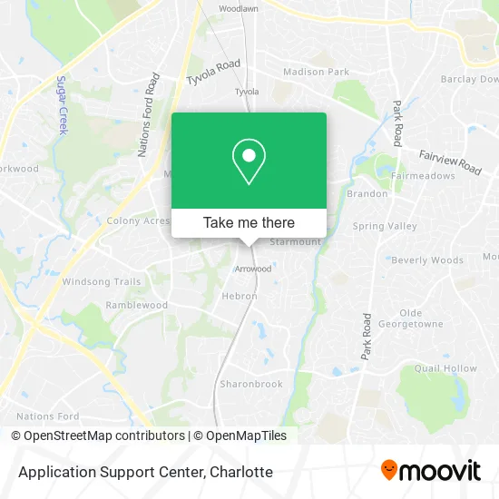 Mapa de Application Support Center