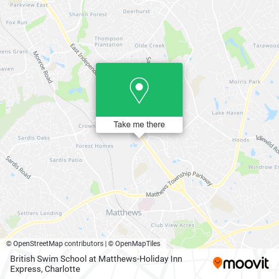 British Swim School at Matthews-Holiday Inn Express map