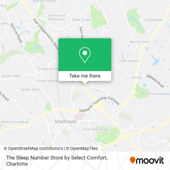 The Sleep Number Store by Select Comfort map