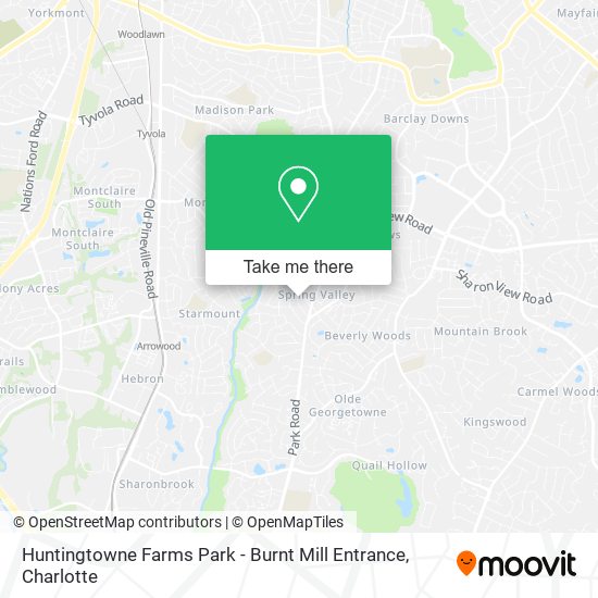 Huntingtowne Farms Park - Burnt Mill Entrance map