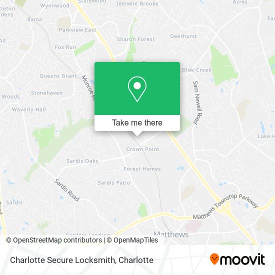 Charlotte Secure Locksmith map