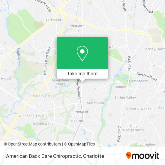 American Back Care Chiropractic map