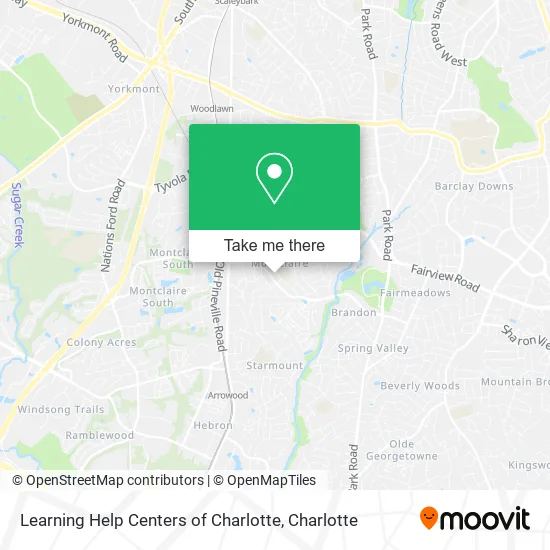 Learning Help Centers of Charlotte map