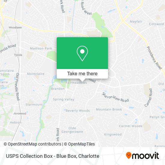 Mapa de USPS Collection Box - Blue Box