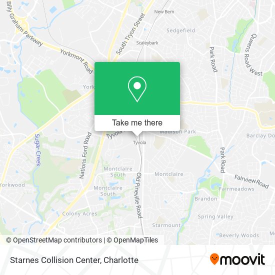 Starnes Collision Center map