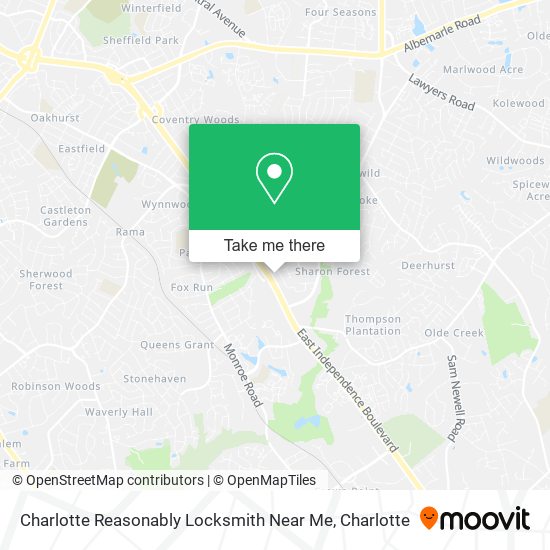 Charlotte Reasonably Locksmith Near Me map